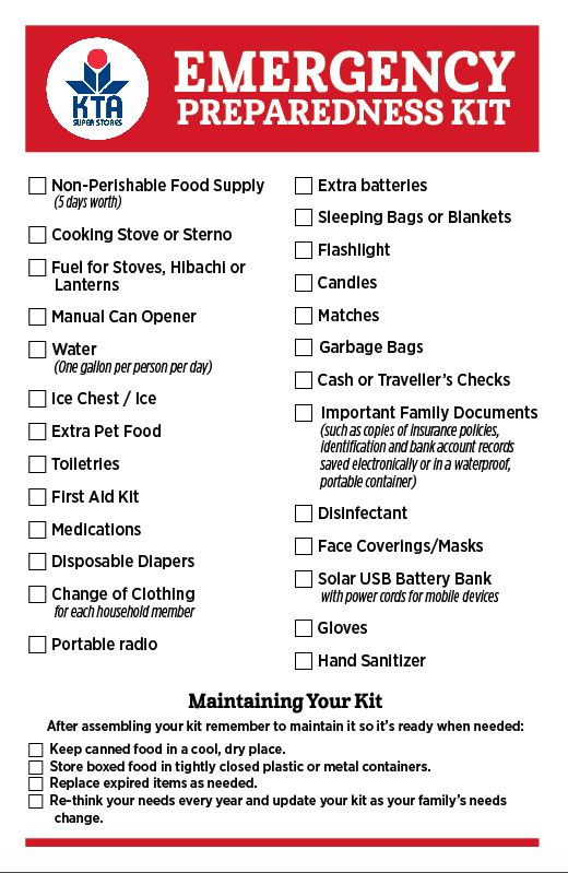 Emergency Preparedness Kit Checklist Emergency preparedness kit Emergency Preparedness Kit Checklist Emergency preparedness kit
