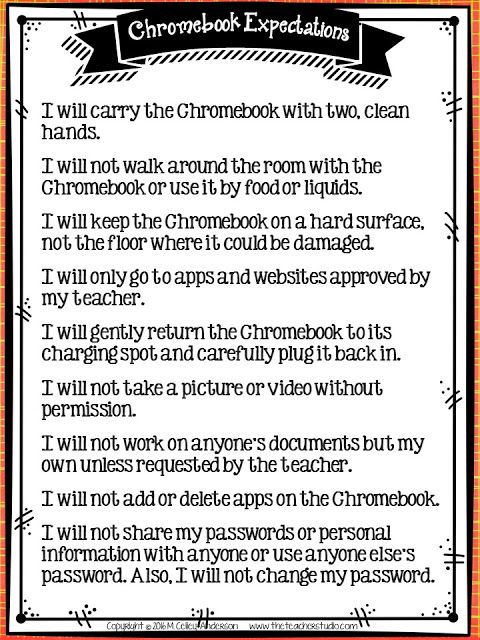 Setting up classroom expectations for using chrome books Setting up classroom expectations for using chrome books