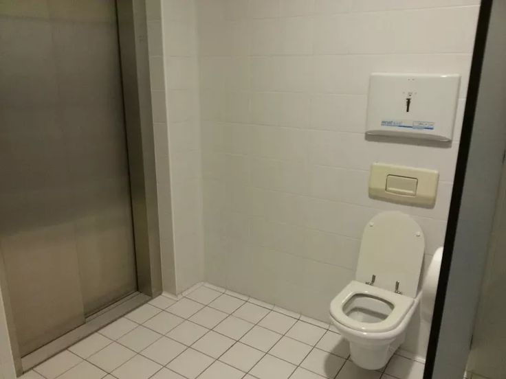 The elevator door (???) in this bathroom stall. Funny
