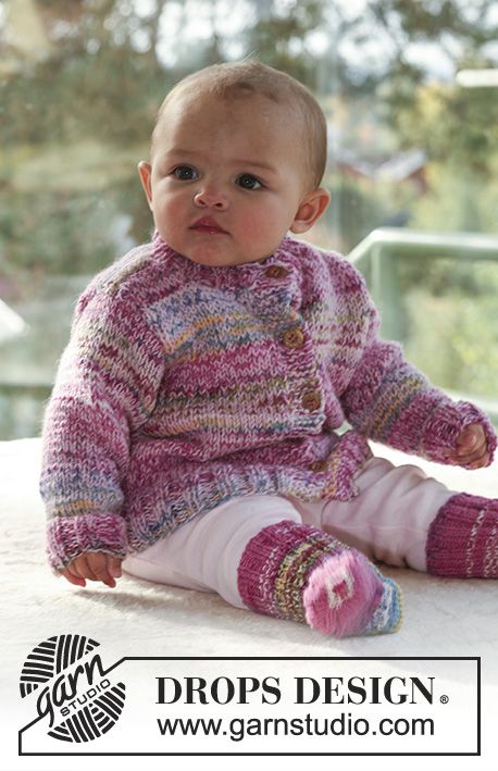 To the Fair Jacket / DROPS Baby 16-19 - Das Set umfasst: Gestrickte Jacke und So...