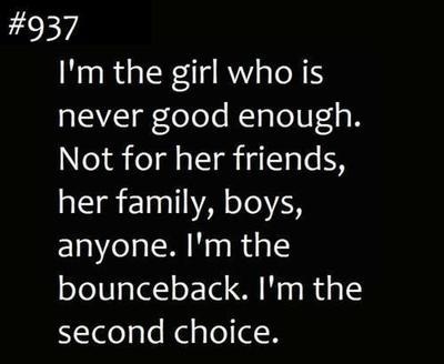 Poems about being second best or no option at all