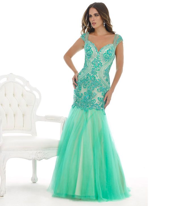 Seafoam Green Lace Mermaid Dress Long prom gowns, Prom dresses long