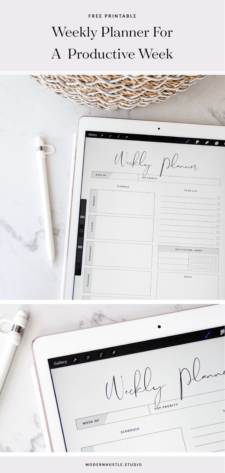 Free Printable + Digital Weekly Planner