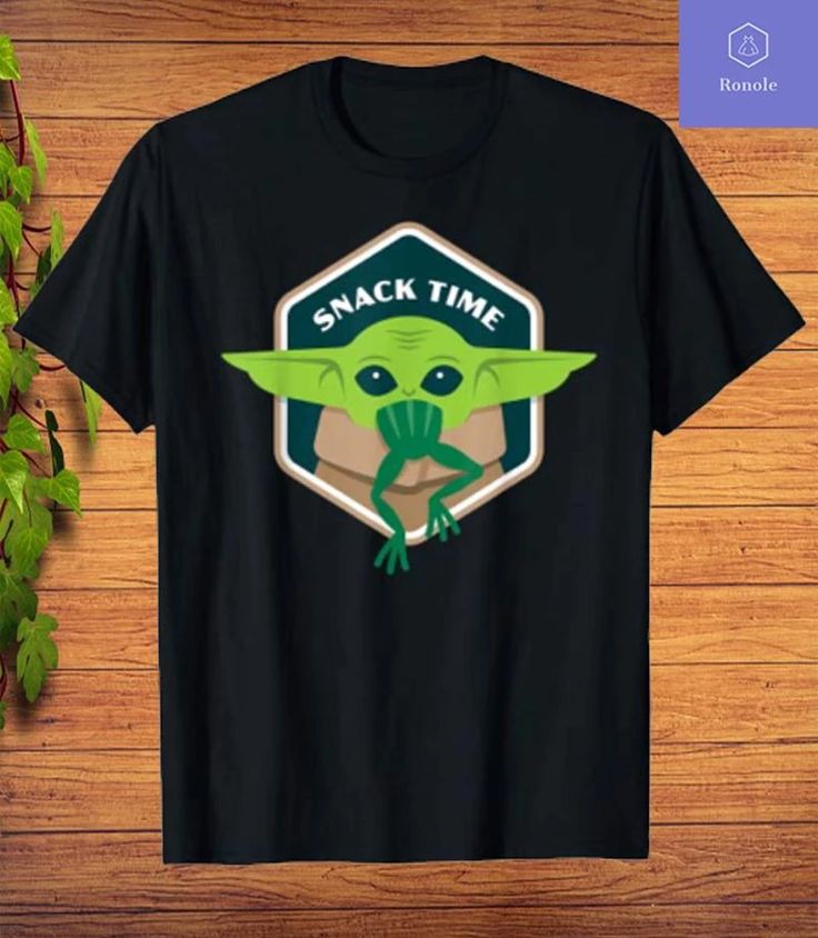 Baby Yoda The Mandalorian The Child Snack Time Black T