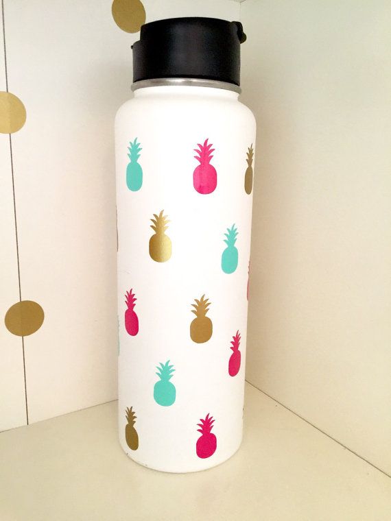 Pineapple Decal Set for Hydro Flask, Yeti Tumbler, Water Bottle Decals, Car Decals ETC Water Pineapple Decal Set for Hydro Flask, Yeti Tumbler, Water Bottle Decals, Car Decals ETC Water