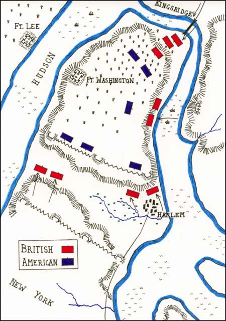 Battle Of Fort Washington Map By John Fawkes 1776