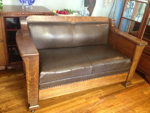 Antique Pullman Stickley Arts And Crafts Mission Style Davenport Antique Pullman Stickley Arts And Crafts Mission Style Davenport Sofa Home Pinterest Antiques