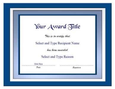 blue gift certificate border