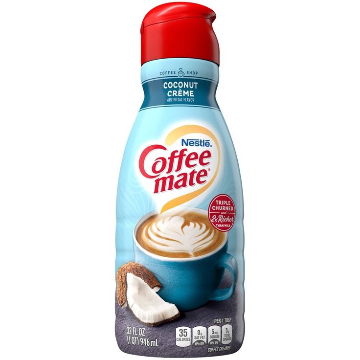 Coffee Mate Sugar Free Coconut Cream Coffee Creamer Coffee mate Coconut Crème Coffee Creamer - 1qt | Coffee creamer, Coffee