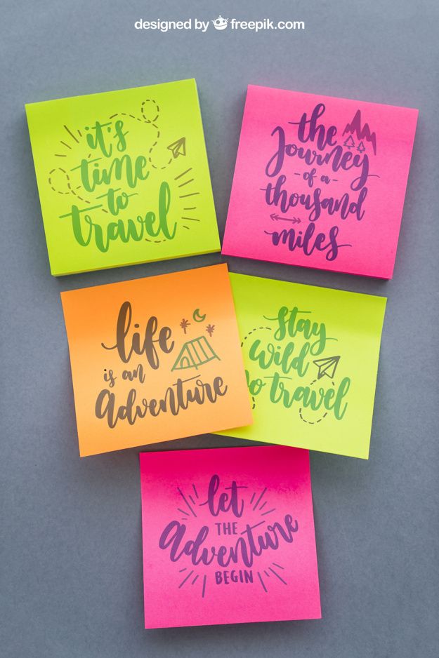 Download Download Mockup Of Five Adhesive Notes For Free Adhesive Notes Mockup Free Psd Sticky Notes