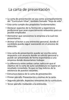carta de presentación