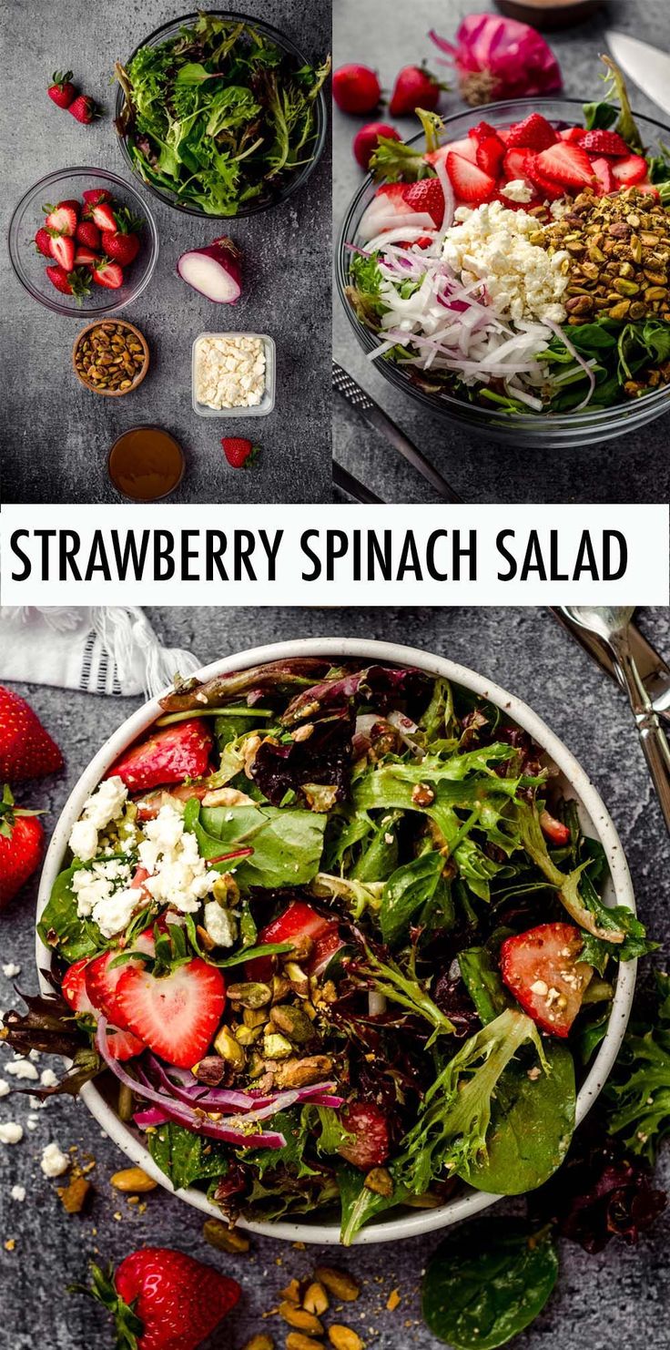 Strawberry Spinach Salad with Feta | Recipe | Spinach strawberry salad