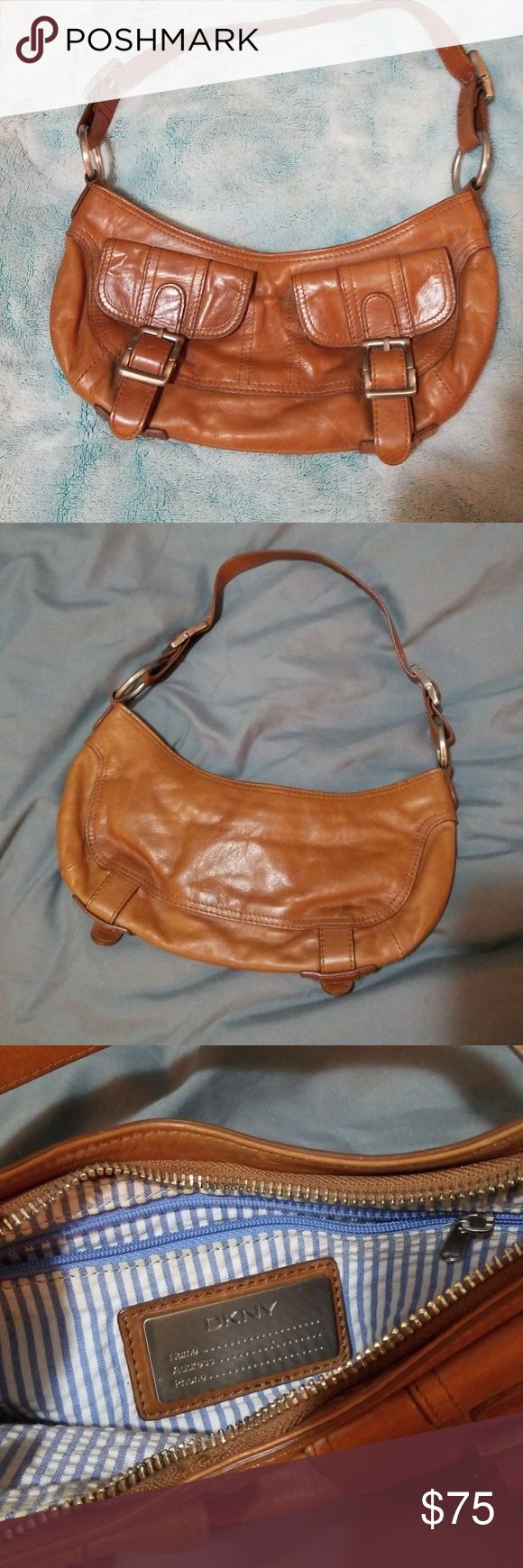 DKNY Leather Purse Shoulder Bag Tote Crossbody Womens Handbag Tan/brown |  eBay