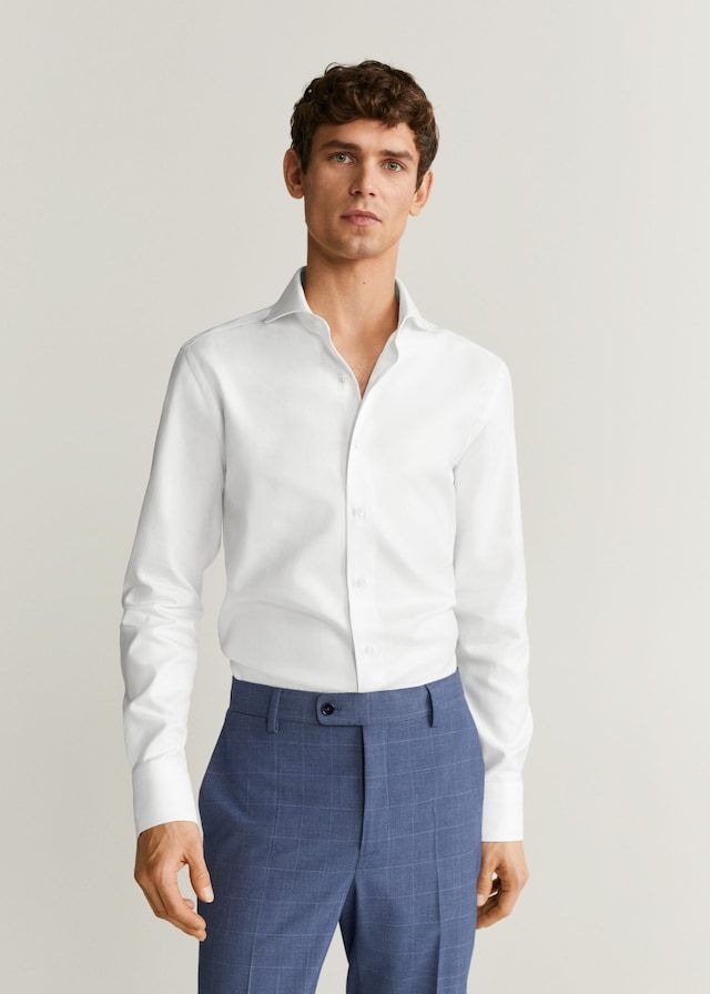Slim Fit Tailored Herringbone Pattern Shirt Man Mango Man Singapore In 2020 Shirt Pattern Shirts Slim Fit