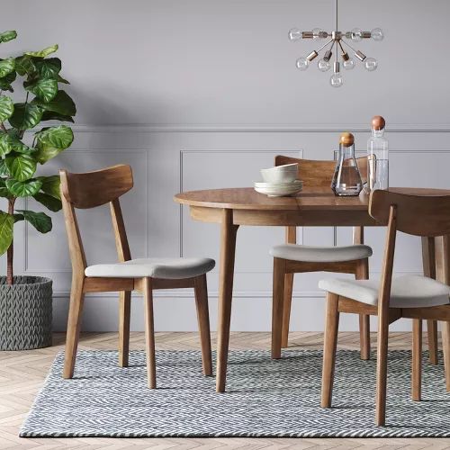 Astrid Mid Century Round Extendable Dining Table Black Project 62 Kitchen Modern Tables Round Extendable Dining Table, Small Round Mid Century Dining Table