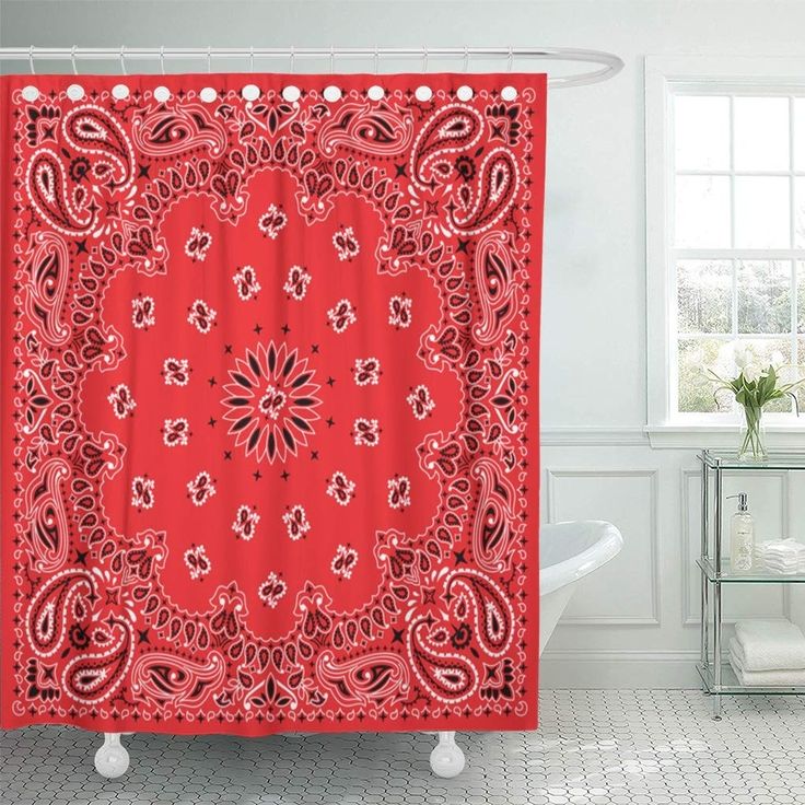 Red Bandana in Colors You Can Easily Change The Bathroom Decor Bath