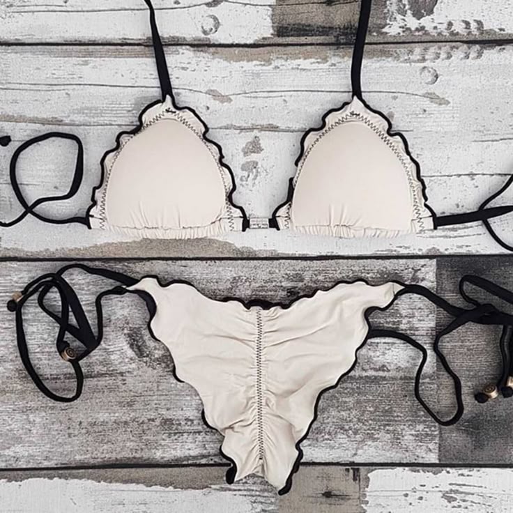 ruffles bikini swimwear shirred swimsuit bathing suits summer shopping. Best bik...