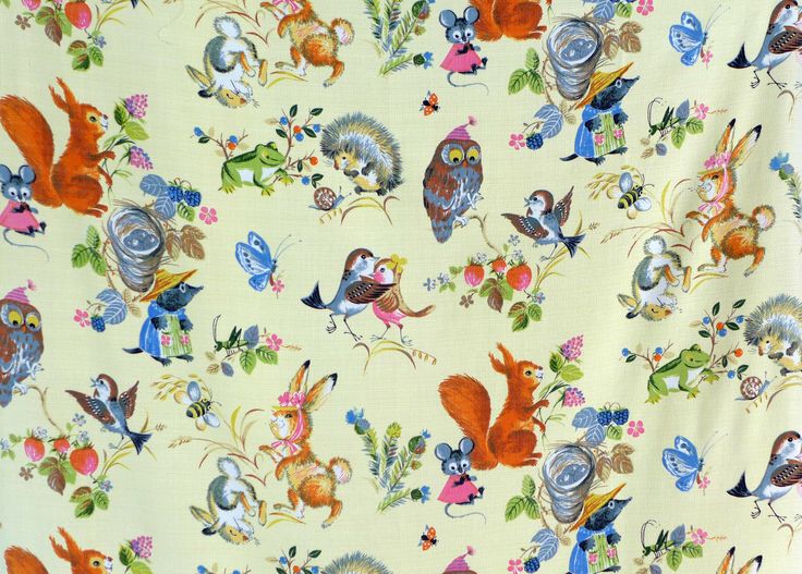 34 Best Children S Textiles Images On Pinterest Image From Https S Media Cache Ak0 Pinimg 1950s Wallpaperwallpaper Ukwoodland Fabricwoodland Animalswoodland Creaturesnursery