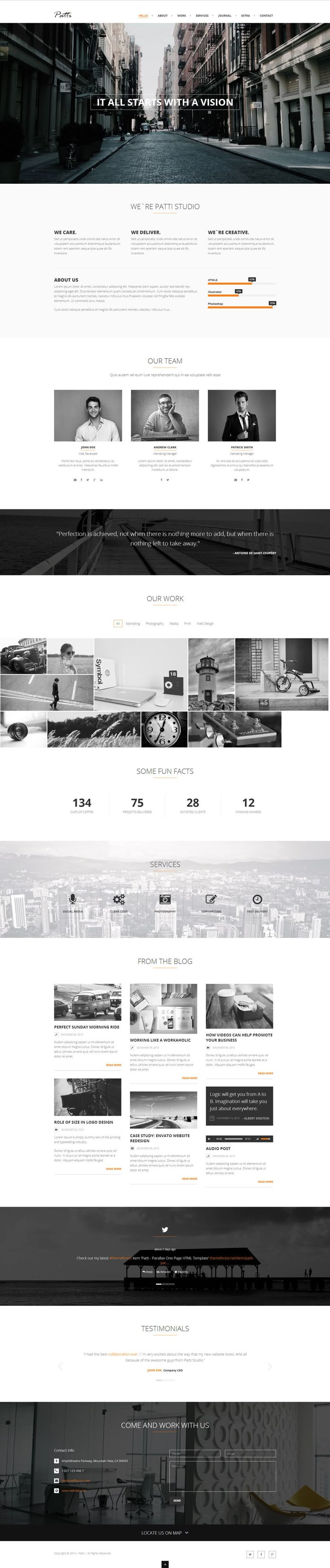 one page layout
