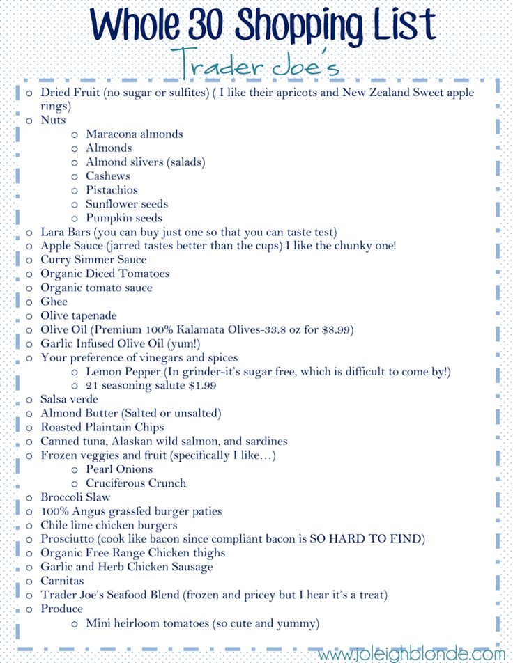 Whole Program Food List Whole Program Food List