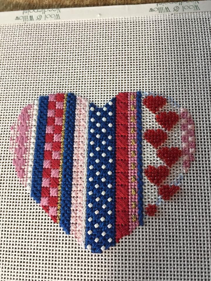 468 best Needlepoint Hearts images on Pinterest | Embroidery, Stitches