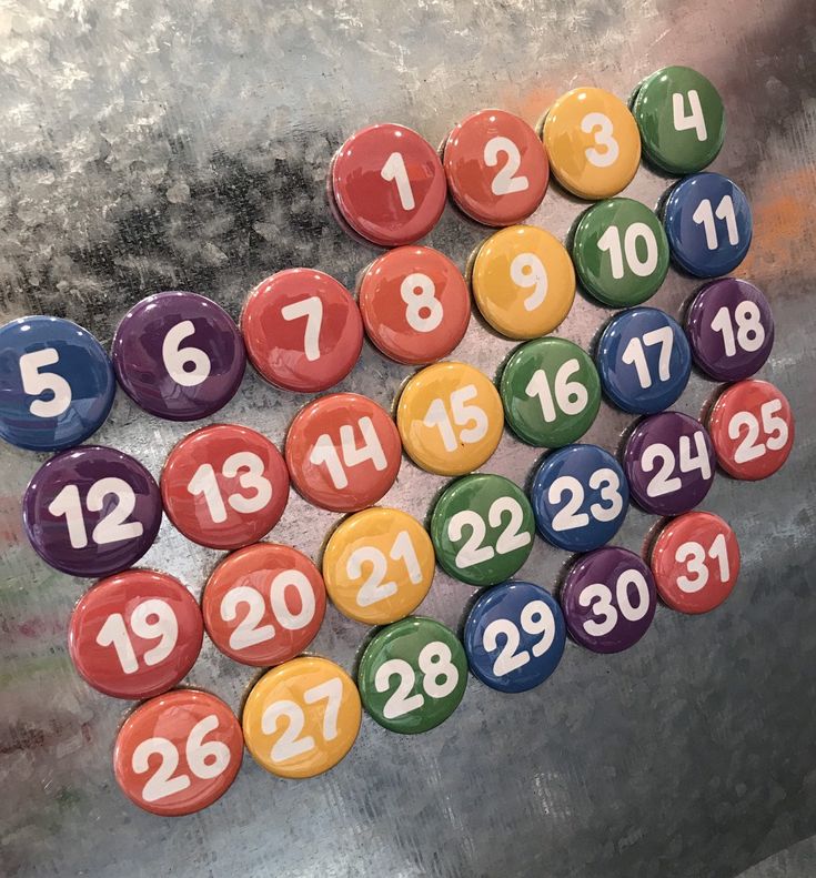 rainbow perpetual calendar 1numbers 1 31 magnets days etsy calendar