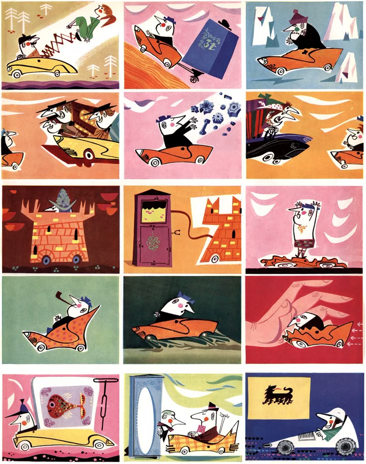 Love the colors on these. | Retro illustration, Retro cartoons