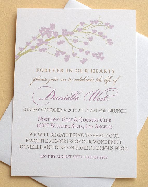 A customized celebration of life invitation is a lovely way to gather family and friends to celebrate the life of a loved one who has passed on.