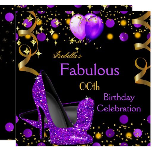 442 best Purple Black Birthday Party Invitations images on Pinterest