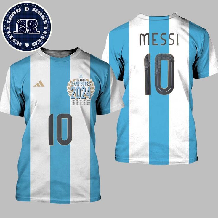 Messi M10 Adidas Argentina Campeones 2024 Copa America Champions 2024