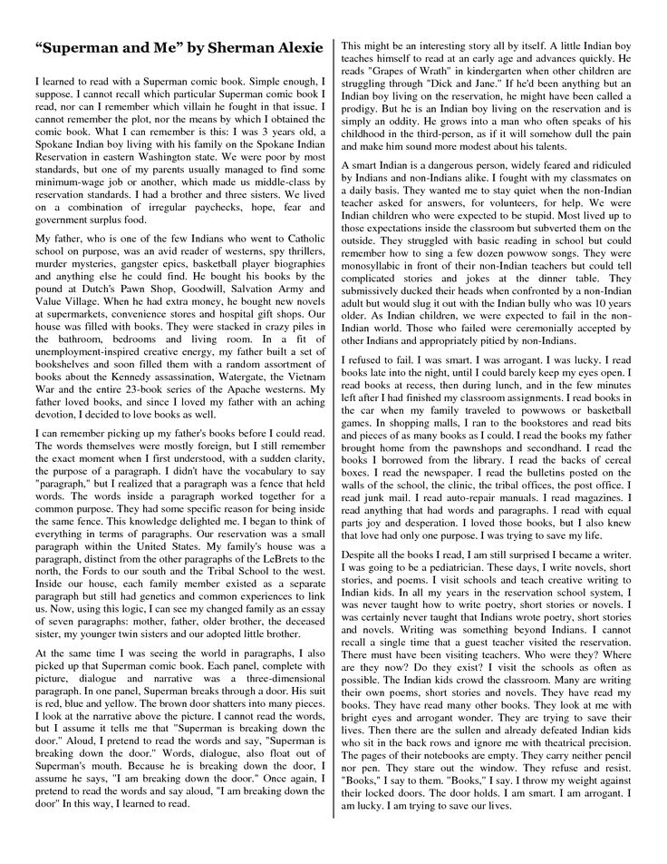 Essay Sherman Alexie - Words | Bartleby