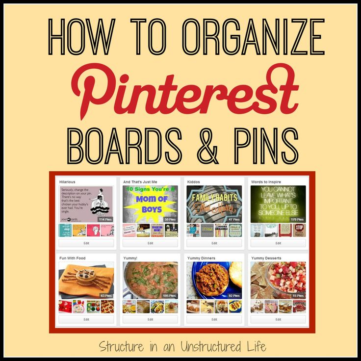 organizing pinterest boards