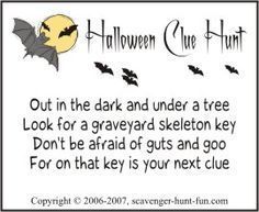 Halloween scavenger hunt. Another idea for making pumpkin carving party more fun...