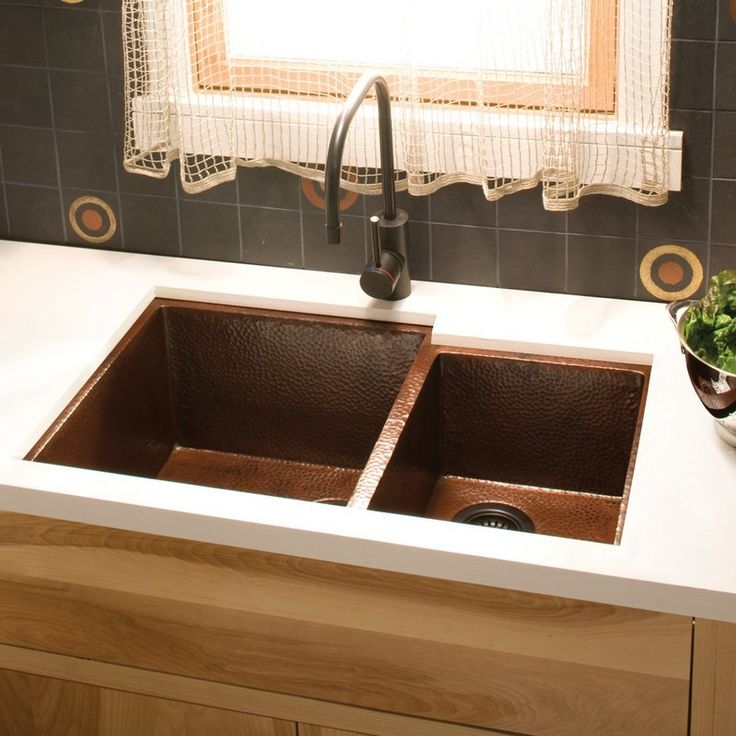 16 Best Kitchen Sinks Images On Pinterest Ideas A Hammered Copper Sink That Is Undermounted In Design And Features An Unequal Split Of 60