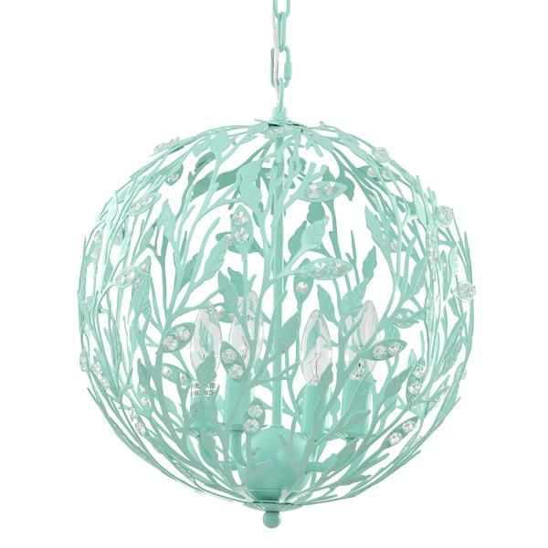 Luna Chandelier in Turquoise, 4 Light Luna Chandelier in Turquoise, 4 Light
