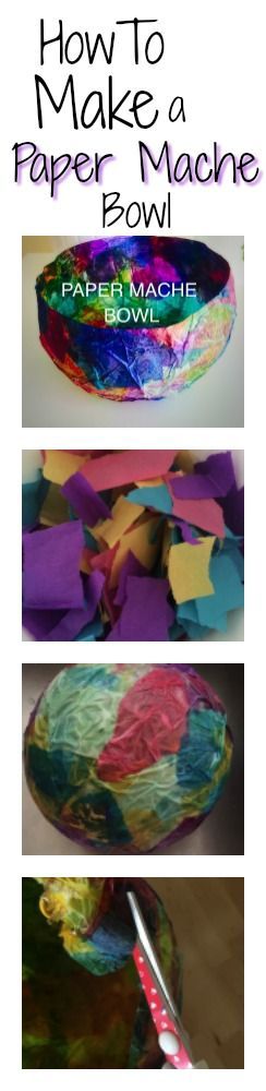 DIY Craft: How to make a paper mache bowl. #diy crafts for kids.Paper Mache Bowl. Easy and fun tutorial. Great for kids activities. #craft #diy…