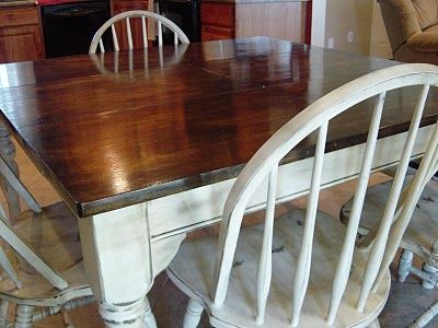 Remodelaholic Kitchen Table Refinished With Distressed Look Refinishing Tables Diy Makeover Diy Kitchen Table, How Much Does It Cost To Get A Table Refinished