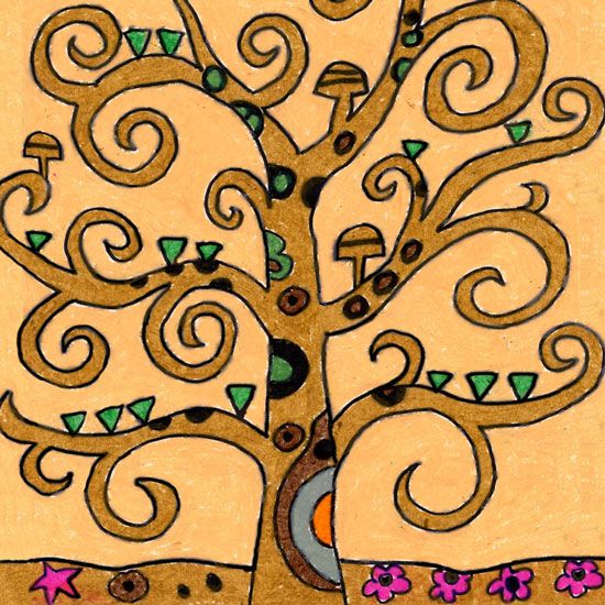 Come Disegnare L Albero Della Vita Di Gustav Klimt Con Immagini