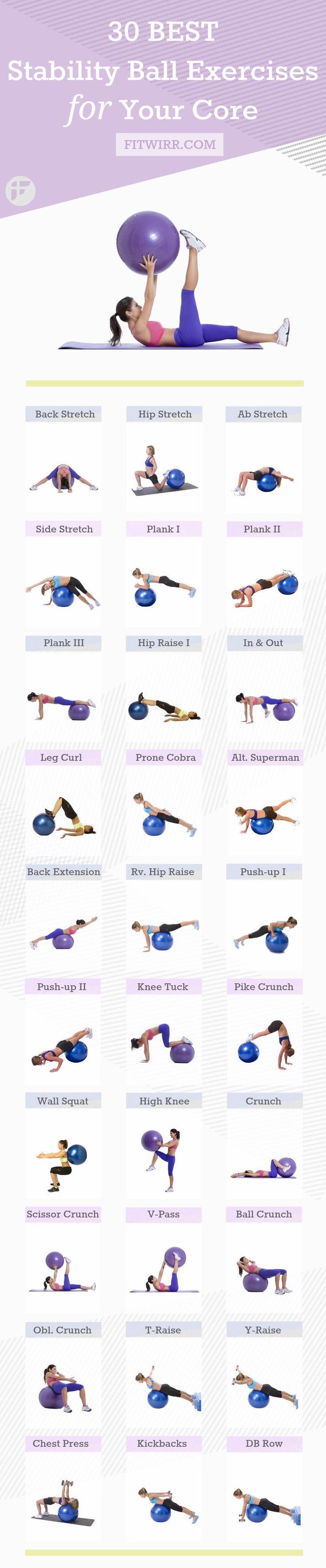 30 Best Stability Ball Exercises for Beginners 30 best stability ball exercises ...