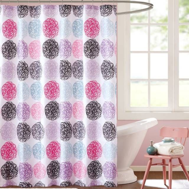 Home Essence Apartment Brittany Microfiber Shower Curtain Multicolor