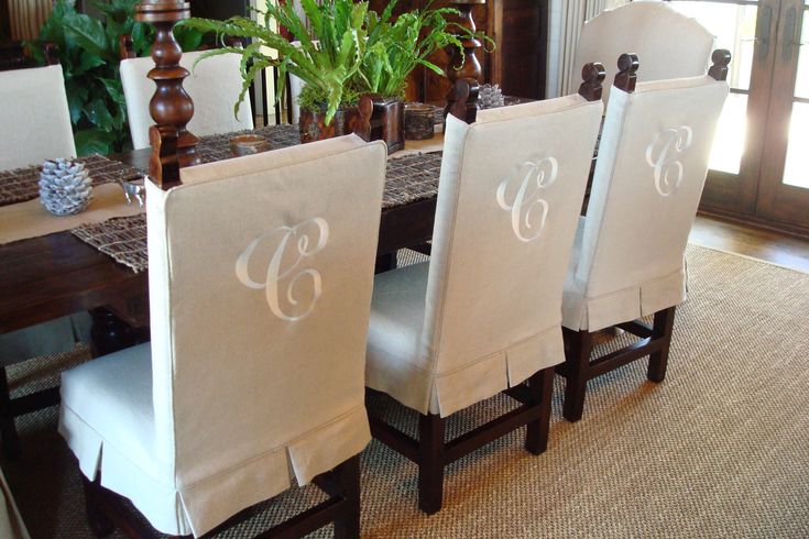 monogram dining room chair slipcover