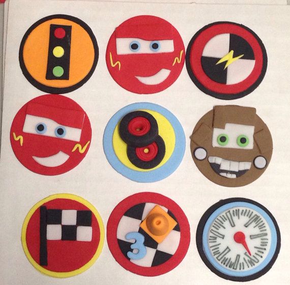 Cars Edible Cupcakes Topper on Etsy, $24.00 | Edible cupcake toppers