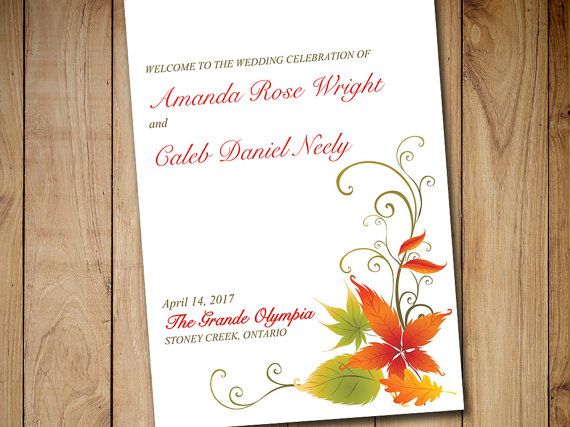194 best autumn wedding images on pinterest wedding program fall wedding programs templates