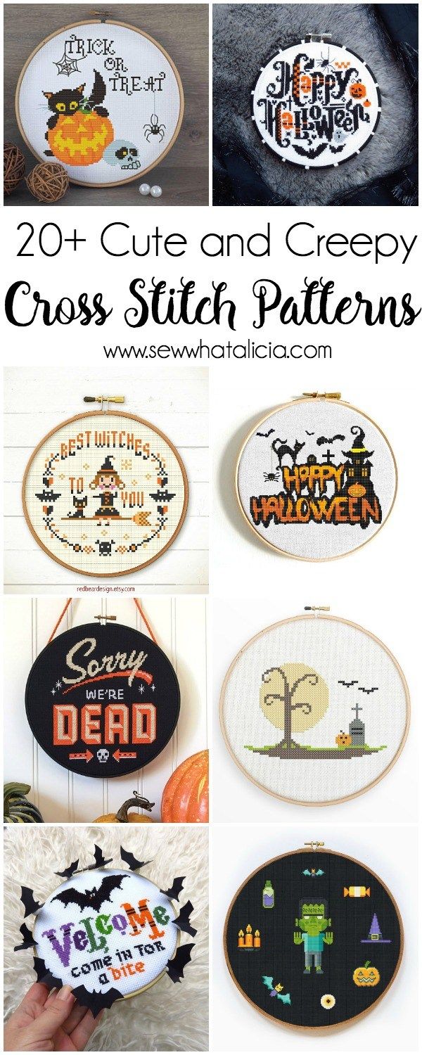 20+ Cute and Creepy Halloween Patterns to Cross Stitch : If you are a fanatic ab...