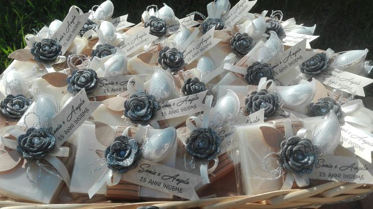 Bomboniere 25 anni di matrimonio. Saponette al miele ... Bomboniere 25 anni di matrimonio. Saponette al miele ...