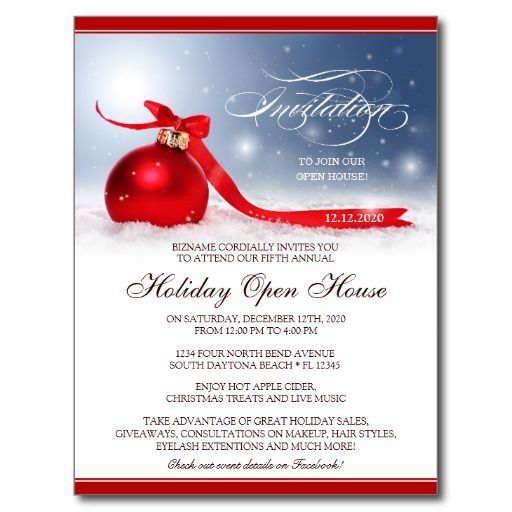 holiday open house invitations