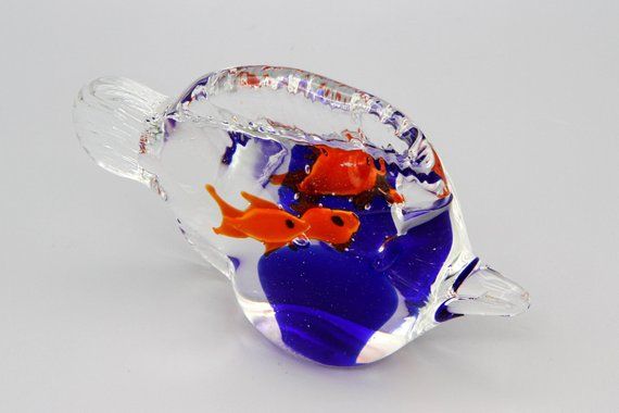 Blown Glass Fish Figurine Colorful Aquarium Glass Etsy Hand Blown Glass Art Glass Fish Glass Blowing