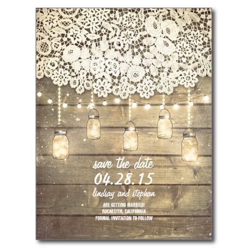 rustic save the dates postcards