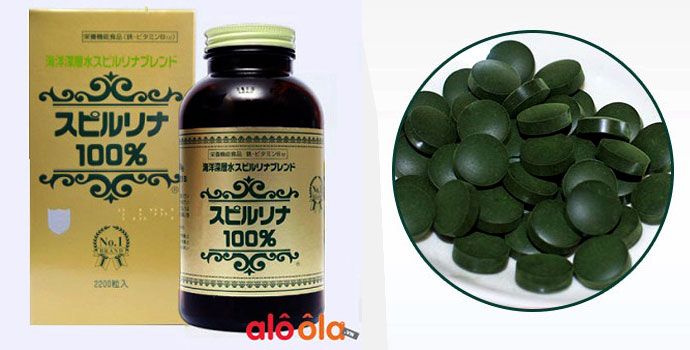 Tảo Spirulina Gia Cực Tốt Tảo Xoắn Nhật Bản Hộp 2200 Vien Va 1500