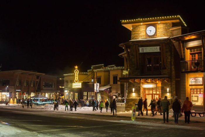 The locals and tourists come together at the Big Sky Town Center, the